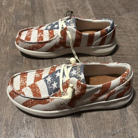 Ariat Hilo Distressed American Flag mock toe slip on loafer, FLX Foam cushion - Picture 5 of 10